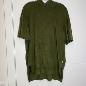 Green hooded shirt